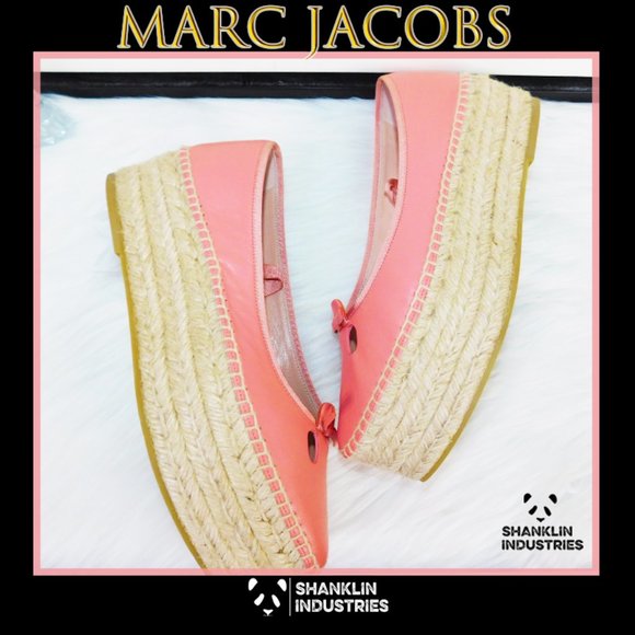 🤍🐼MARC JACOBS🐼🤍The Mouse Espadrilles Platform w/ Detachable Laces SZ 38 US 8